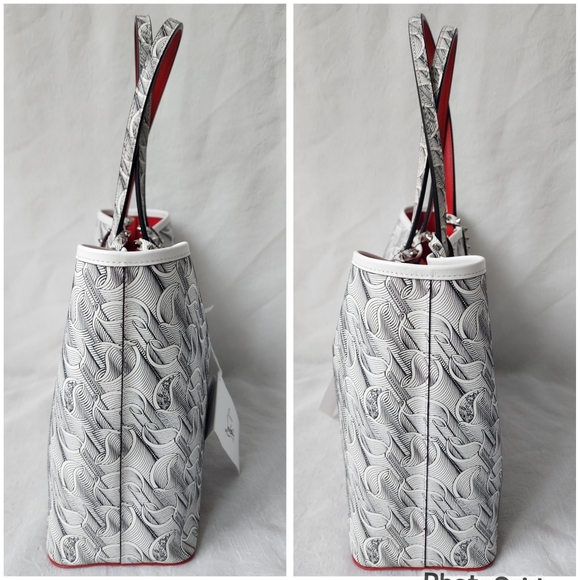 Auth New Christian Louboutin Cabata White/Black Tote - Picture 10 of 10